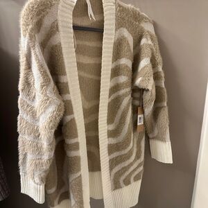 Cozy Zebra Print Cardigan